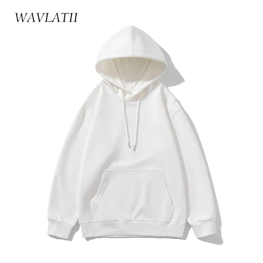 Solid Drop Shoulder Korean Hoodies