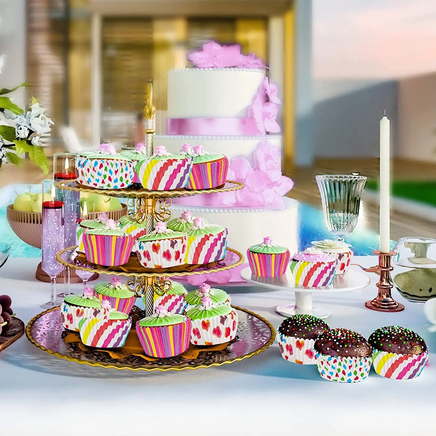 100Pcs Muffin Cupcake Paper Cups