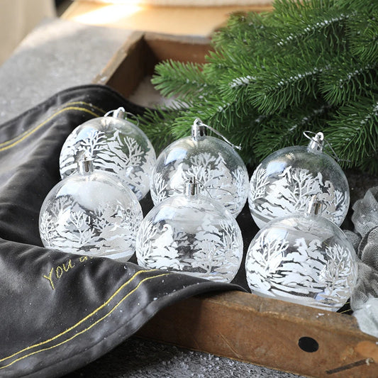 6pcs Clear Transparent Snowball Christmas Tree Ornaments