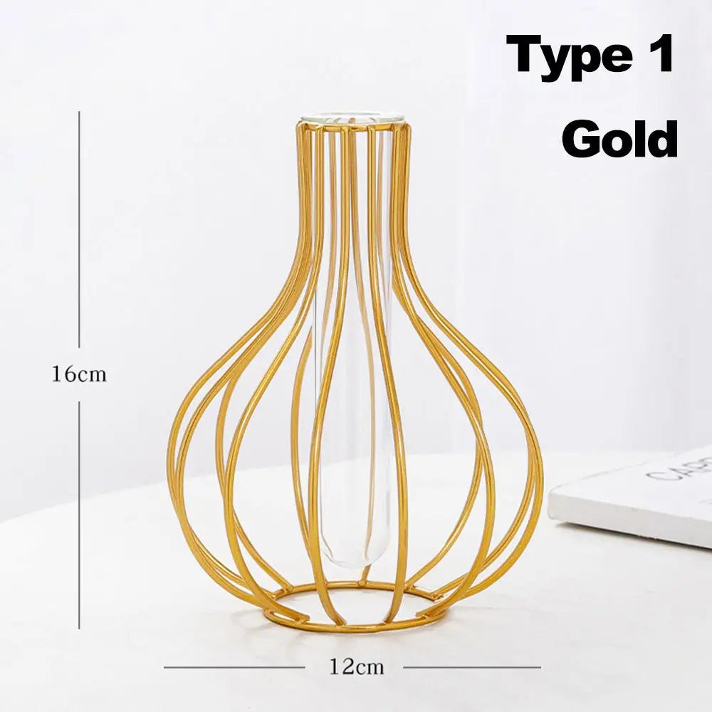 Vase en verre doré nordique moderne, décoration de maison