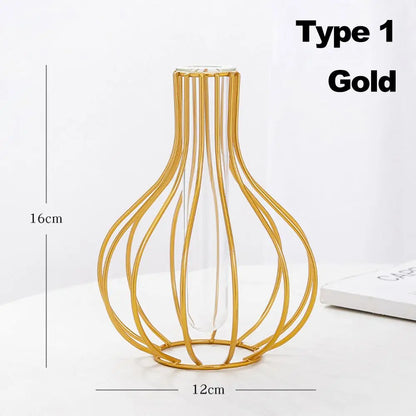 Vase en verre doré nordique moderne, décoration de maison