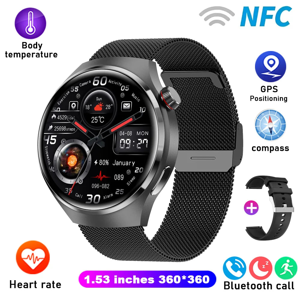 GT4 Sport Smart 1.5 IPS Display IP68 Bluetooth Call - Android Watch