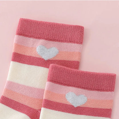 5Pairs Breathable Cotton Kids Socks