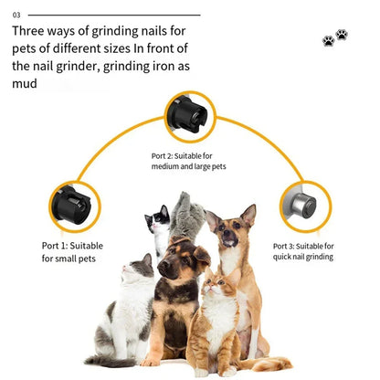 Broyeur à ongles LED rechargeable par USB pour animaux de compagnie