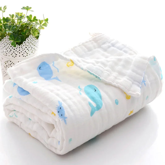 6-Layer Cotton Cartoon Baby Bath Towel