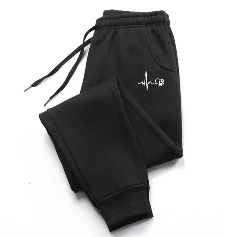 Pantalon de course de sport imprimé en coton unisexe