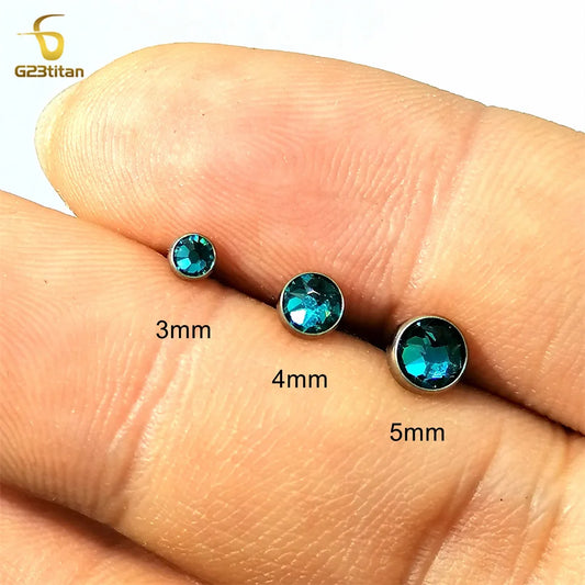 Titanium CZ Labret Nose Stud