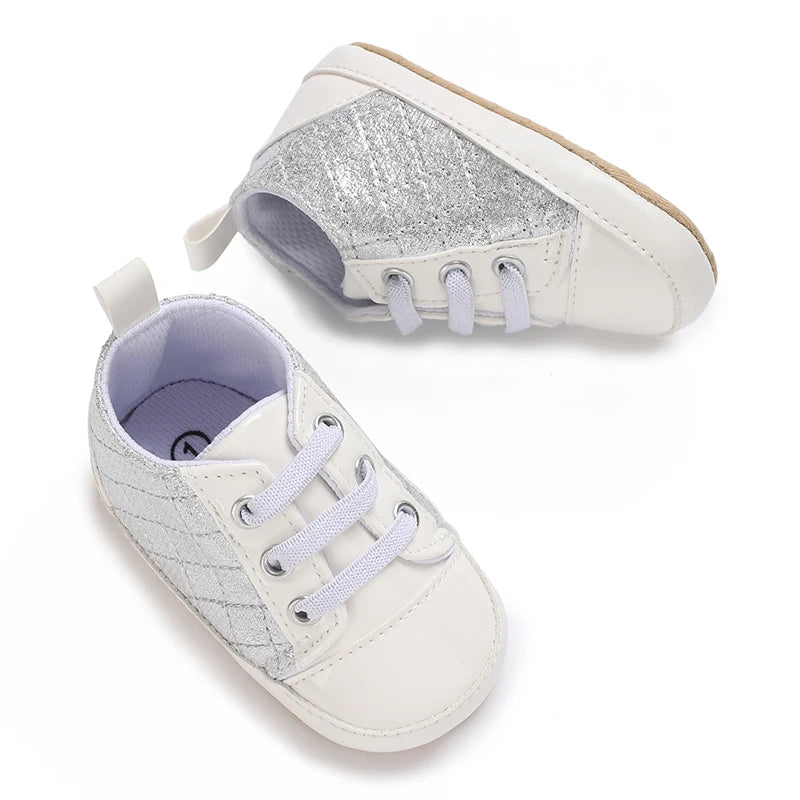 Mehrfarbige Baby-Sneaker aus PU-Leder mit weicher Sohle