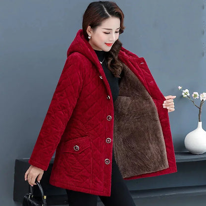 Autumn Winter Loose Hooded Warm Overcoat