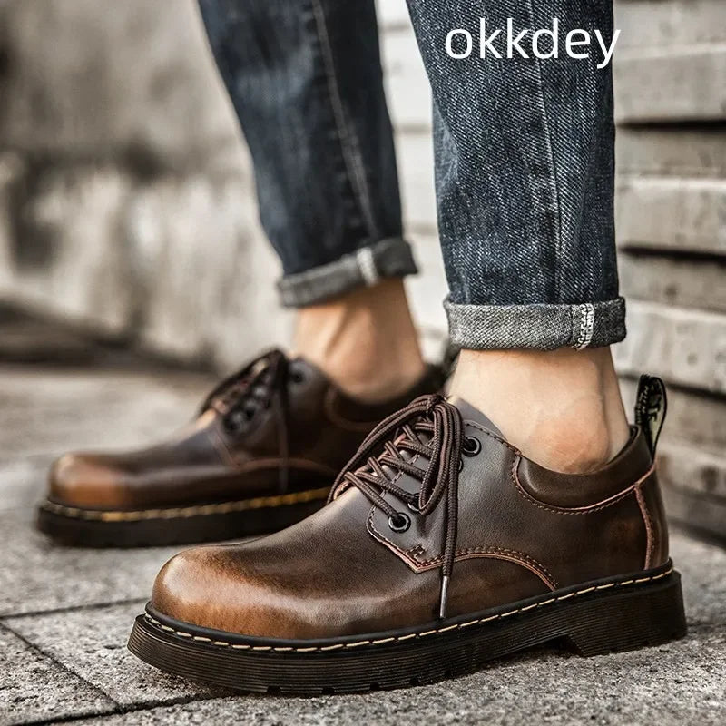 Chaussures décontractées en cuir véritable pour hommes