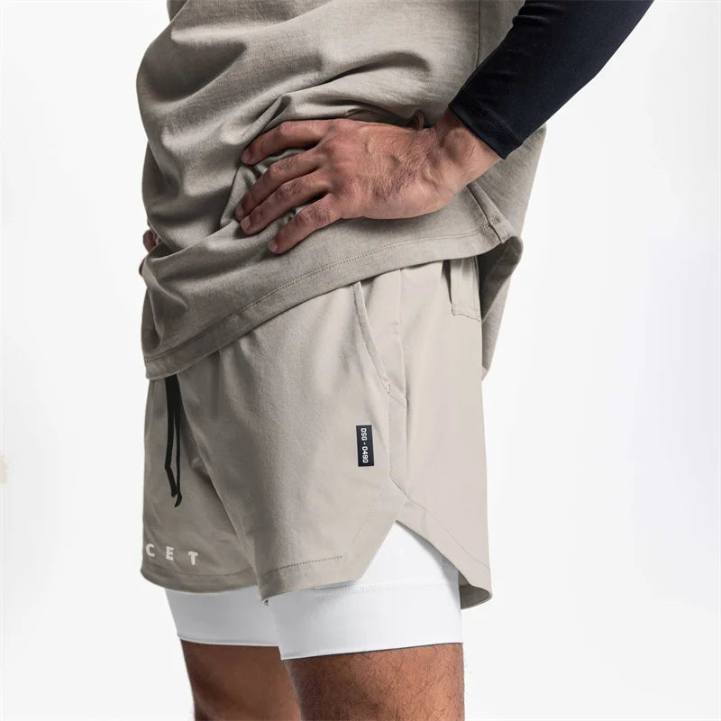 Summer Quick-Dry Double-Layer Gym Shorts for Men
