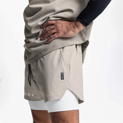 Summer Quick-Dry Double-Layer Gym Shorts for Men