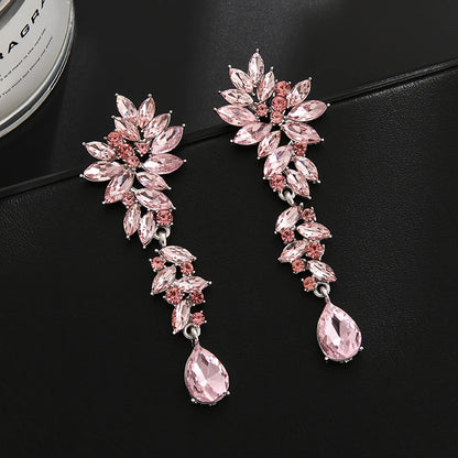 Kristallohrringe für Damen – Große Hängeohrringe für die Hochzeit 