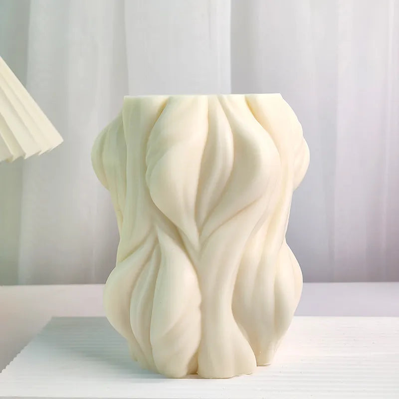 Bougie de bricolage de forme 3D de décoration de maison artisanale faite à la main