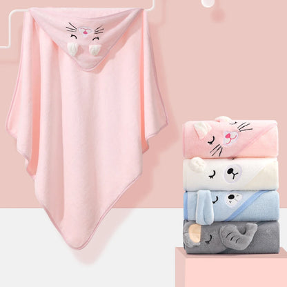 Peignoir bébé flanelle dessin animé serviette à capuche