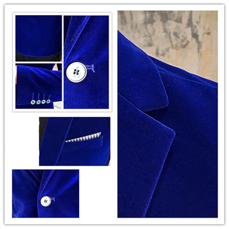 Slim-Fit Wedding Men's Velvet Blazer