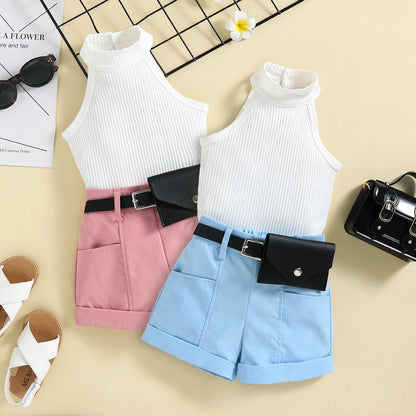 Summer Comfortable One Shoulder T Shirt + Shorts