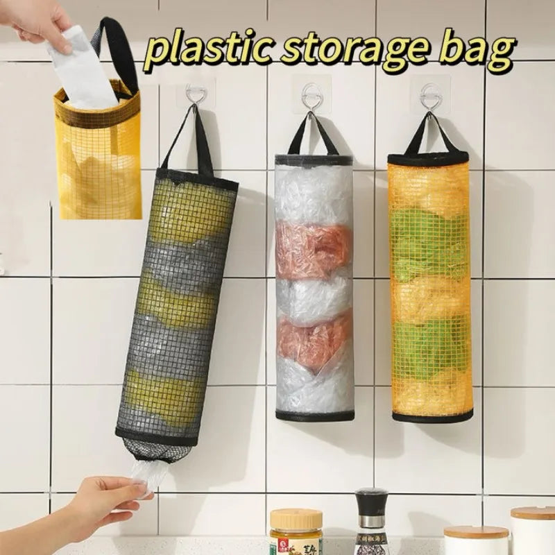 Wall-Mounted Kitchen Grocery Bag - Plastic Storage Bag