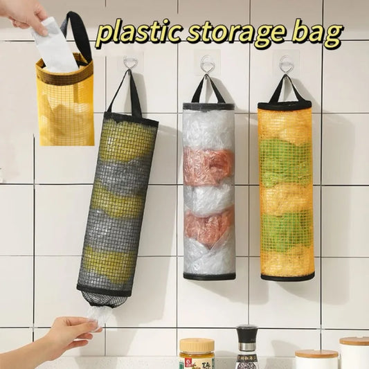 Wall-Mounted Kitchen Grocery Bag - Plastic Storage Bag