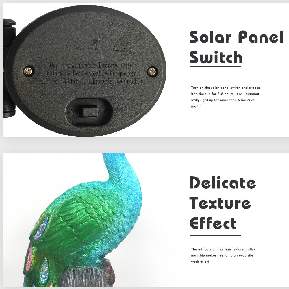 Waterproof Peacock LED Solar Animal Lights