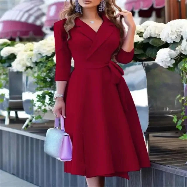 Women Ankle Length Tie Waist Midi Dress