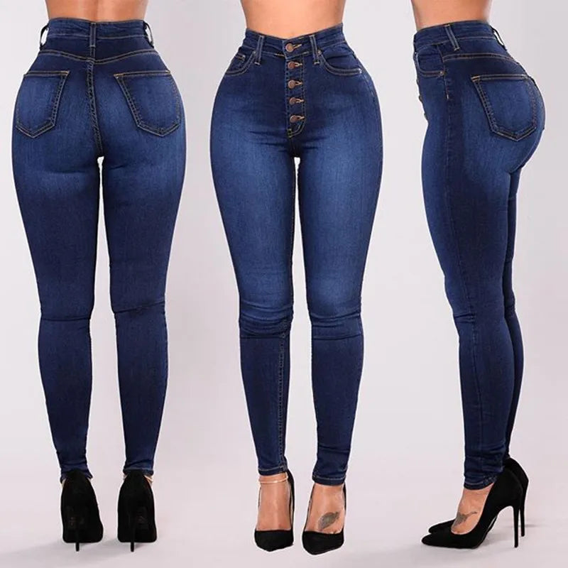 Women's Denim Skinny Pencil Plus Size Stretch Jeans