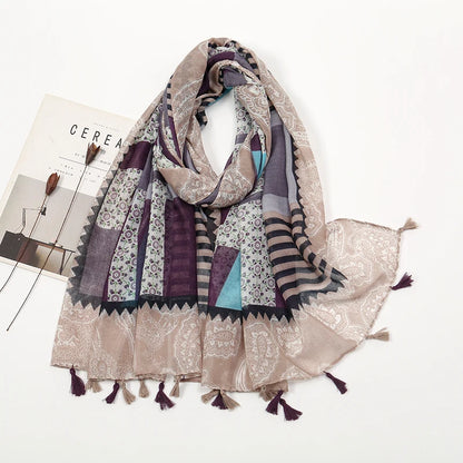 Floral Printed Women's Hijab Scarf