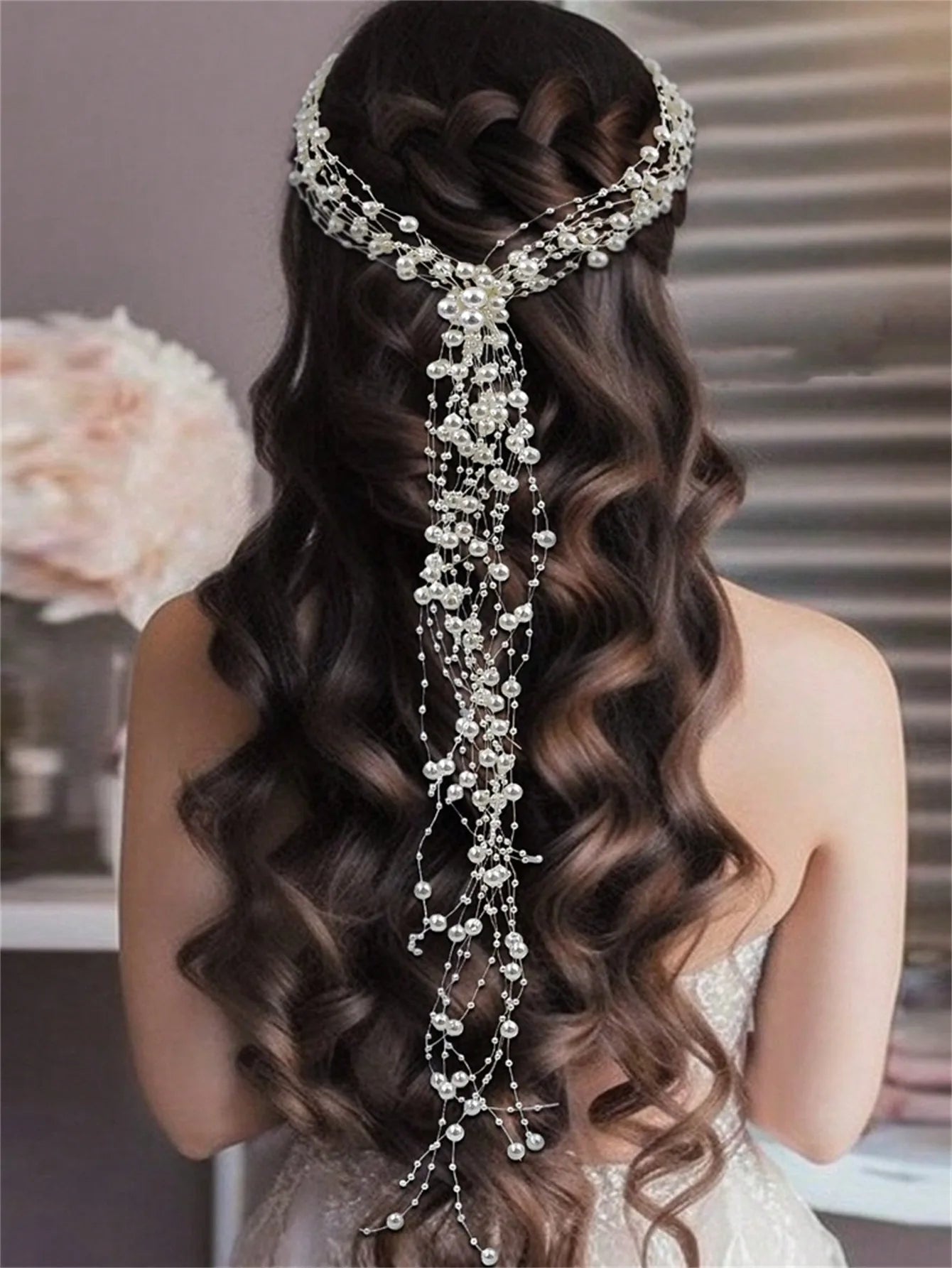 Women's Multicolor Beads Hair Rope - Pearl Headband