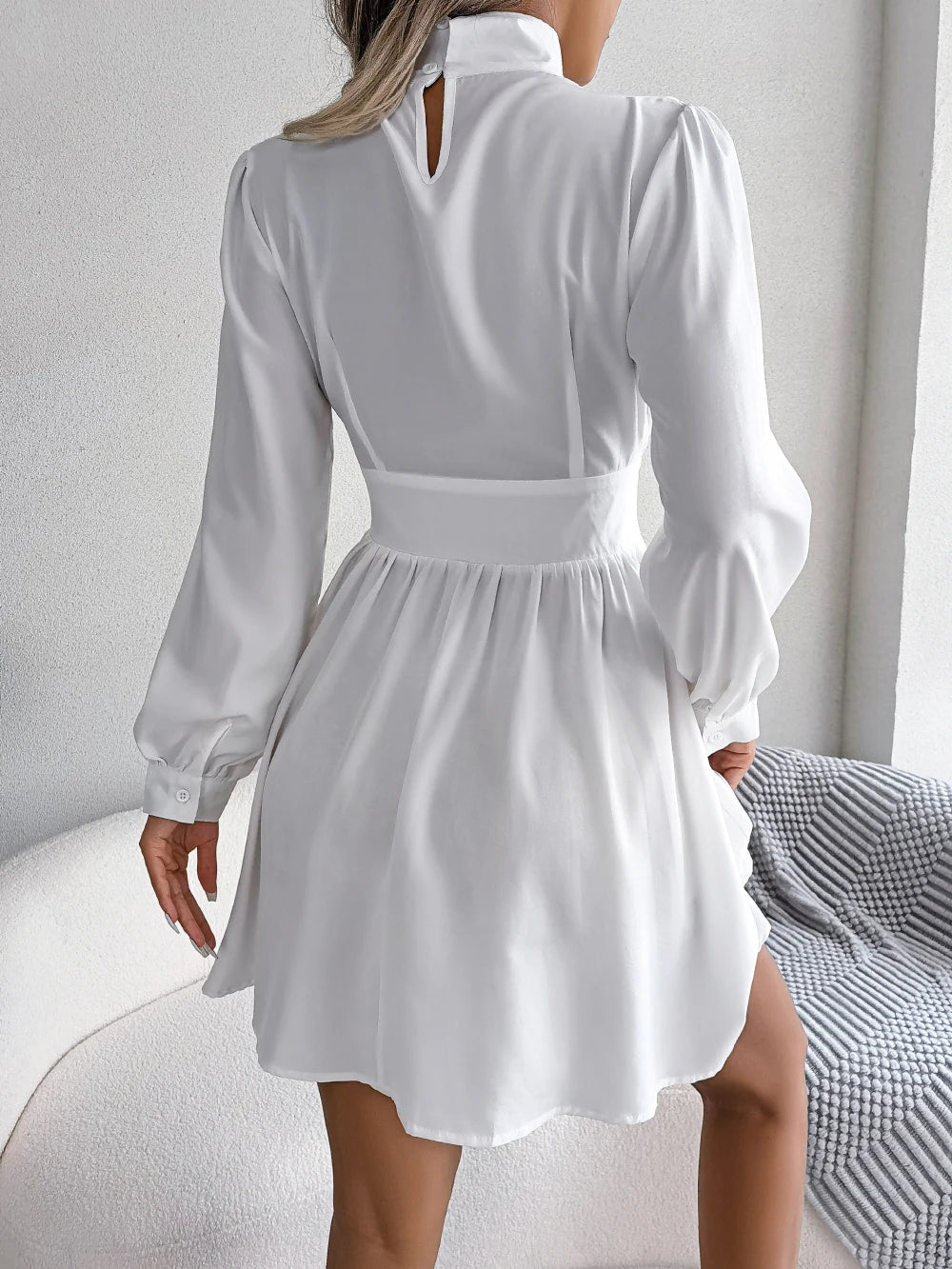 Women's Autumn A Line Long Sleeve Hollow Out Dress