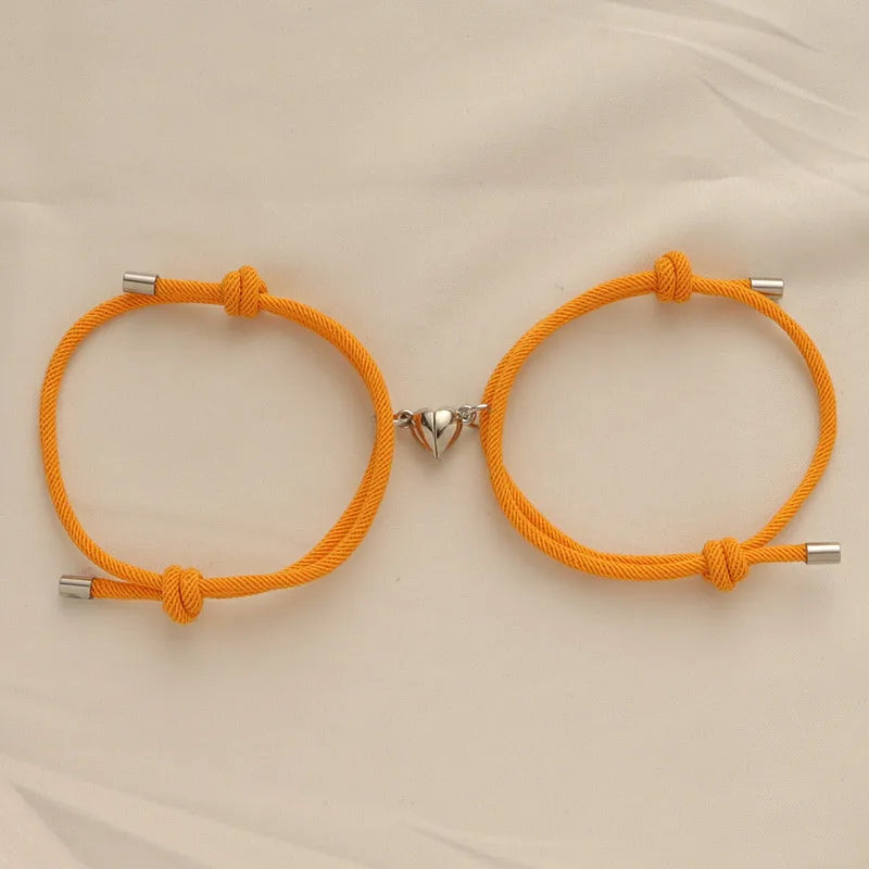 Woven Rope Magnetic Heart Bracelet