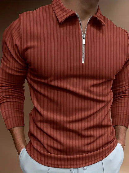 Men's 3D Digital Printing Long Sleeve Polo Shirts