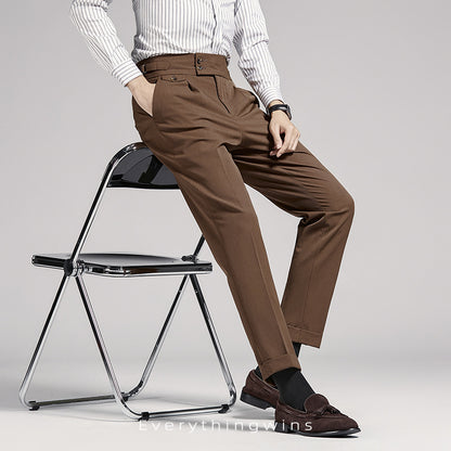 Men's High Waist Business Dress Pants