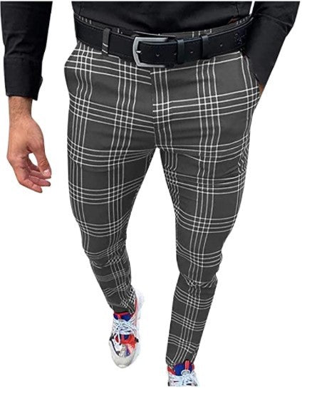 Men's Plaid Striped 3D Print Formal Pants