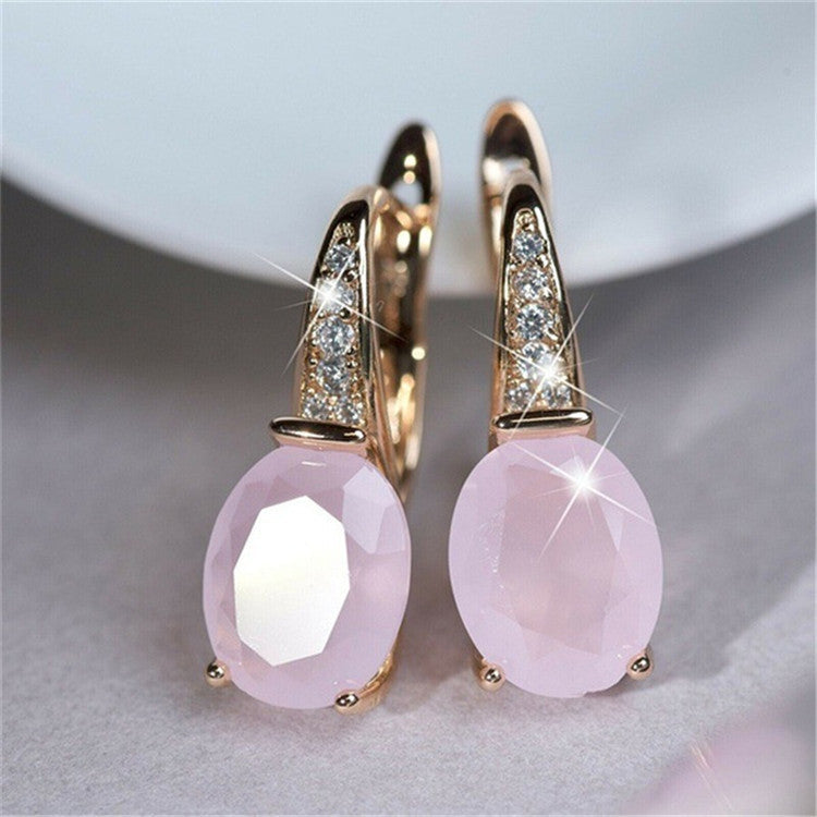 oval crystal earrings