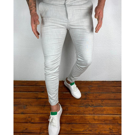 Enge formelle Herrenhose mit mittelhohem Bund