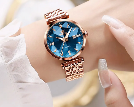 Waterproof Stainless steel Strap Rose Gold Watch for Women