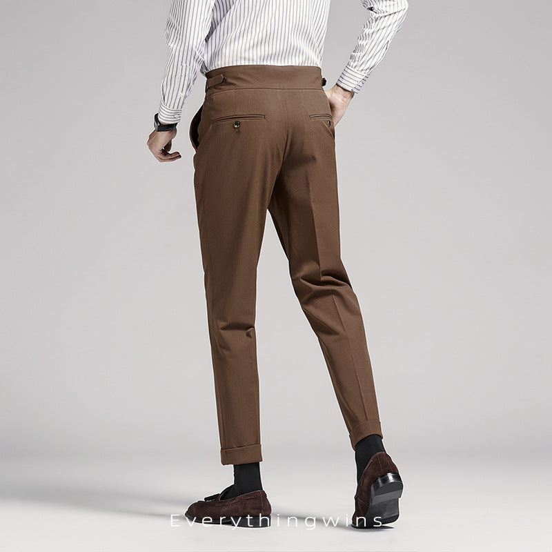 Men's High Waist Business Dress Pants