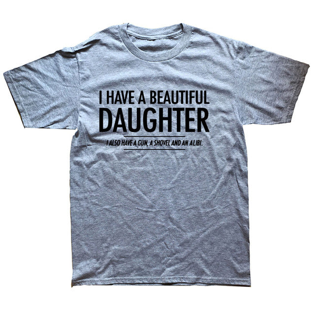 T-shirt avec slogan humoristique pour hommes, belle fille