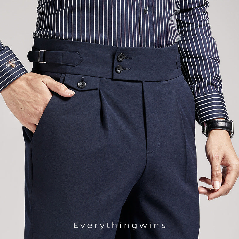 Men's High Waist Business Dress Pants