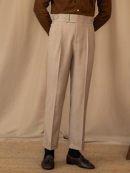 Men's High Waist Straight Casual Suit Pants