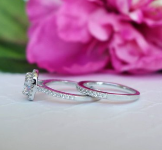 Couple Engagement Sliver Rings