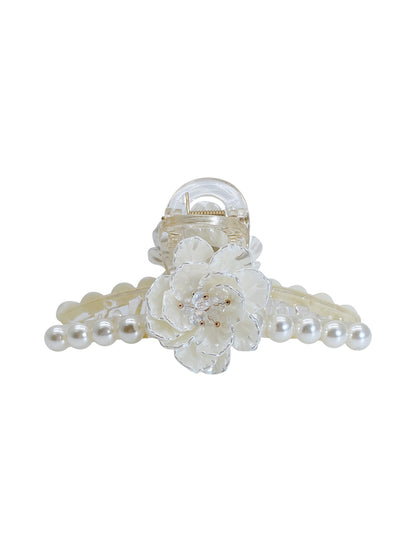Großer Clip mit Perlenblume im koreanischen Stil