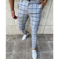 Light Gray Blue Large Plaid