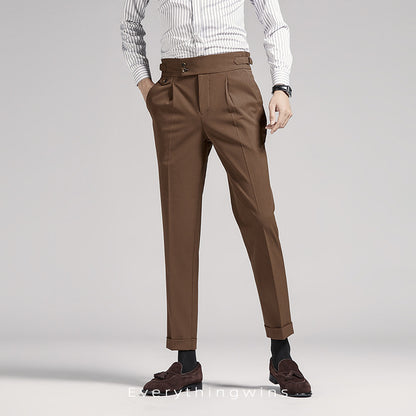 Men's High Waist Business Dress Pants