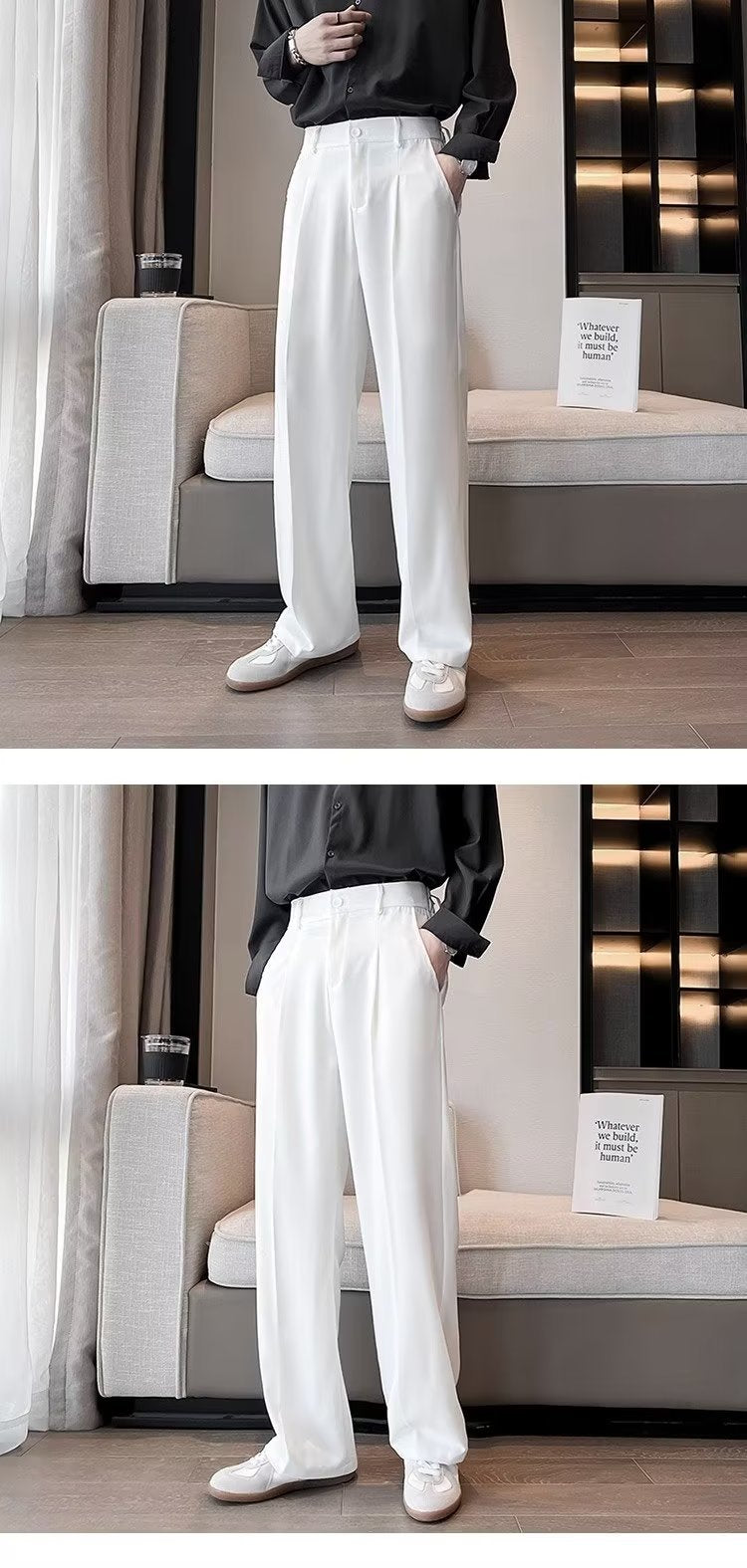 Men's Anti-wrinkle Loose Wide-leg Suit Pants