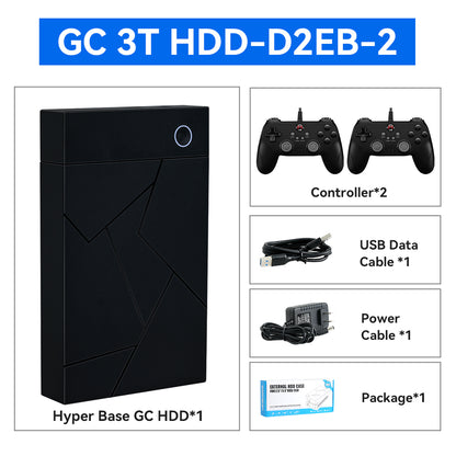 3TB Portable Gaming HDD LaunchBox/Retrobat/Playnite Retro Game Console with 17300+ AAA/3D/Retro Games for PS4/PS3/PS2/Switch/Wii