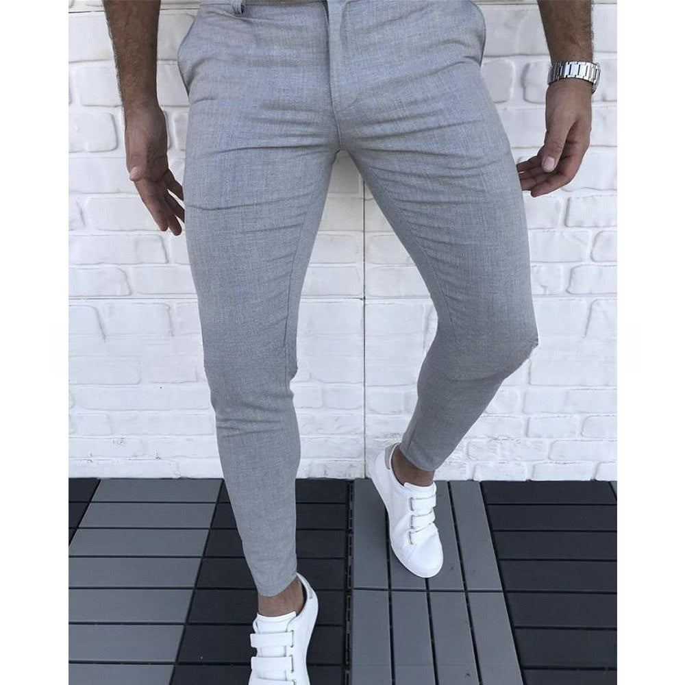 Pantalon formel à carreaux rayés imprimé 3D pour hommes