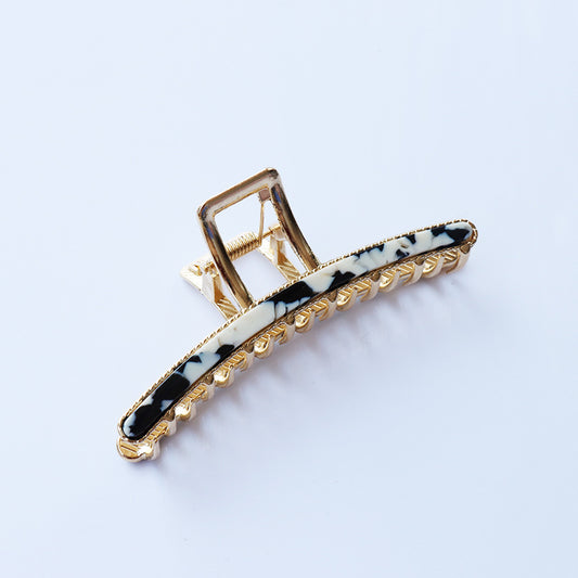 Pince à cheveux chic en acétate et métal pour femme