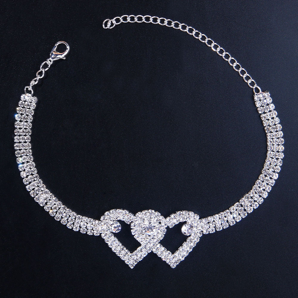 double heart anklet