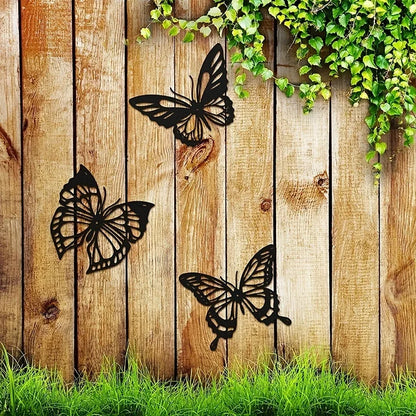 3pcs Butterfly Metal Wall Decor